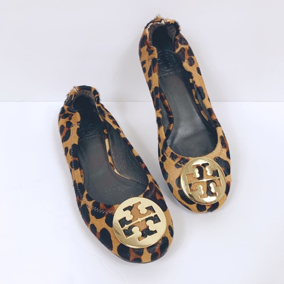 Tory Burch Shoes - Tory Burch Reva Calf Hair Leopard Print Flats